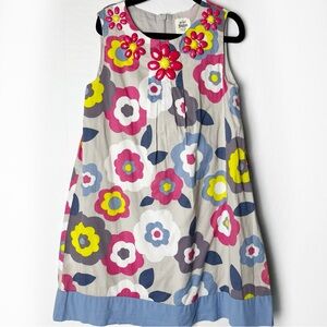 Mini Boden Girls Retro Floral Dress Sz 7-8Y